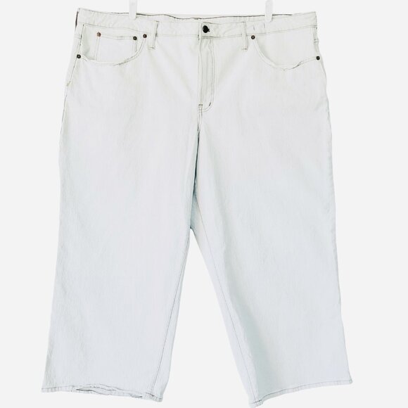 NEW Madewell Women's Crop Denim Jeans Sz 26W Perfect Vintage Wide Leg Light Blue - Picture 1 of 13